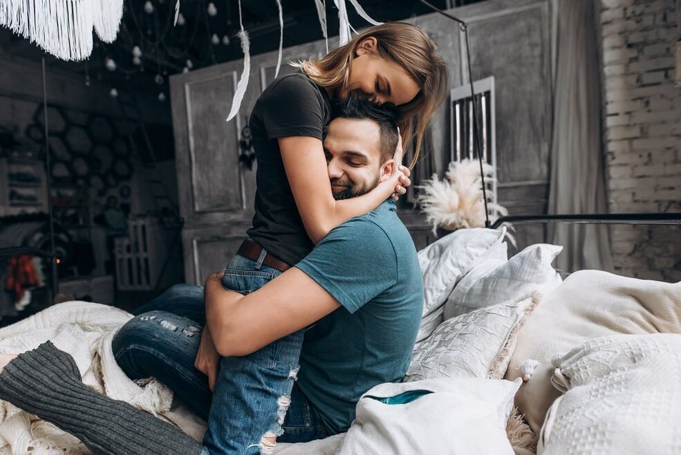 Woman hugging man increases potency